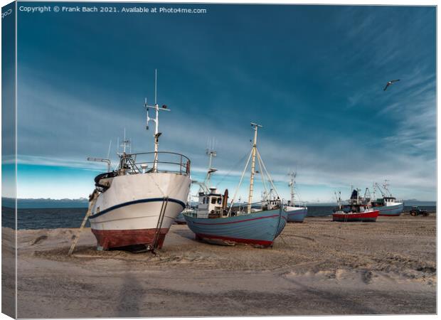 Thorupstrand cutters fishing vessels for traditional fishery at  Canvas Print by Frank Bach