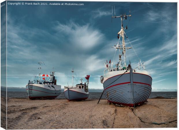 Thorupstrand cutters fishing vessels for traditional fishery at  Canvas Print by Frank Bach