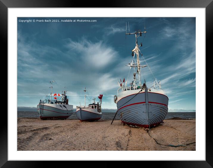 Thorupstrand cutters fishing vessels for traditional fishery at  Framed Mounted Print by Frank Bach