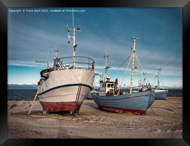 Thorupstrand cutters fishing vessels for traditional fishery at  Framed Print by Frank Bach