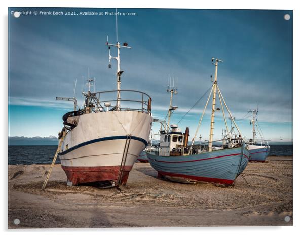 Thorupstrand cutters fishing vessels for traditional fishery at  Acrylic by Frank Bach