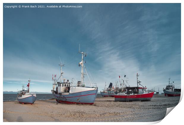 Thorupstrand cutters fishing vessels for traditional fishery at  Print by Frank Bach