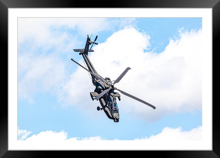 Helicopter Swoop Framed Mounted Print by Steve de Roeck