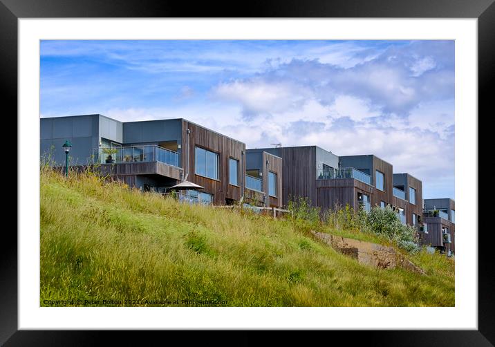 'The Outlook' modern apartments at the Garrison, Shoeburynesss, Essex, UK. Framed Mounted Print by Peter Bolton