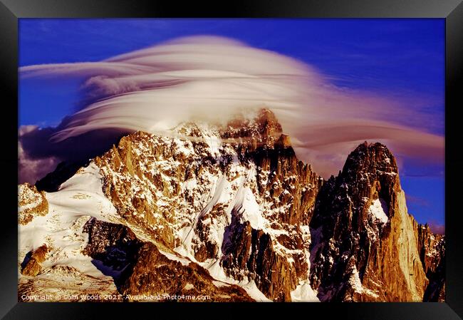 Cloud Cap on the Aiguille Verte Framed Print by Colin Woods