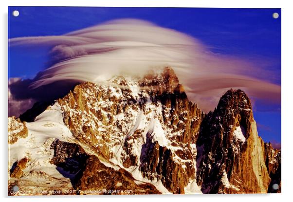 Cloud Cap on the Aiguille Verte Acrylic by Colin Woods