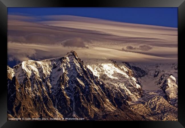 Clouds over Mont Blanc Framed Print by Colin Woods