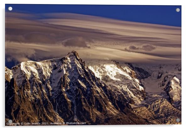 Clouds over Mont Blanc Acrylic by Colin Woods