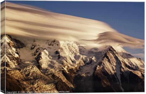 Clouds over Mont Blanc Canvas Print by Colin Woods