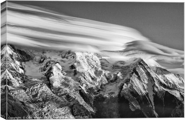 Clouds over Mont Blanc Canvas Print by Colin Woods