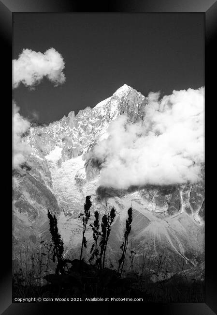 Afternoon cloud on the Aiguille Verte Framed Print by Colin Woods