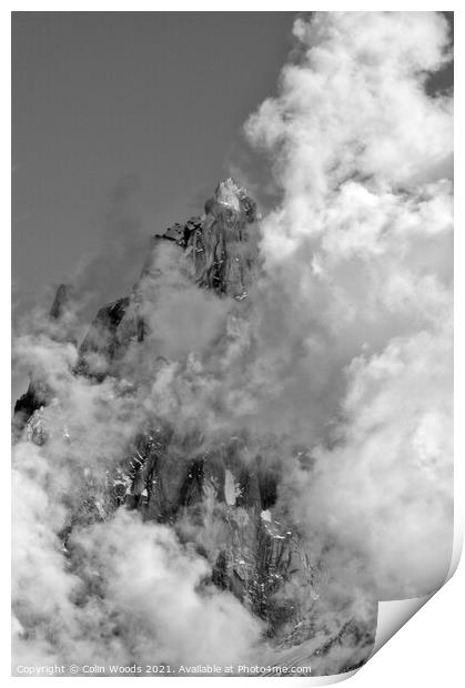 Clouds and Summits in the French Alps Print by Colin Woods