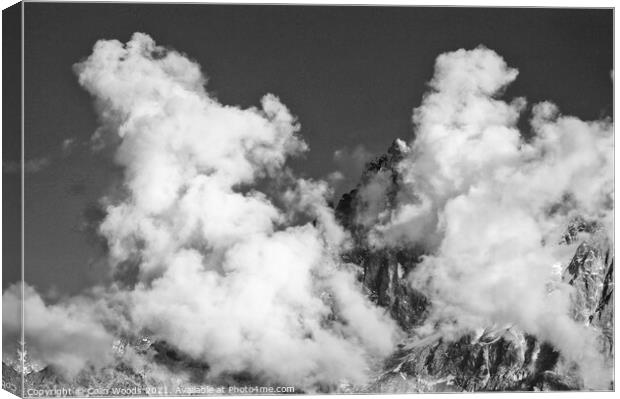 Clouds and peaks in the French Alps Canvas Print by Colin Woods