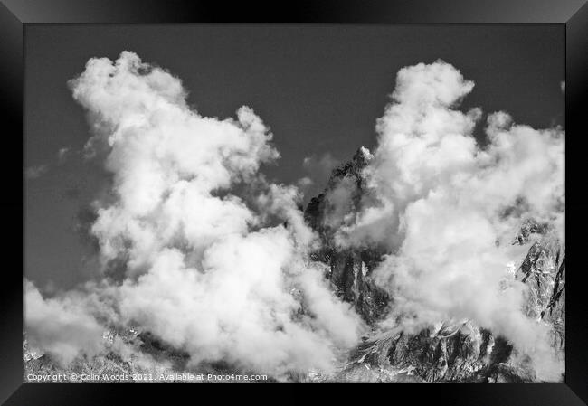 Clouds and peaks in the French Alps Framed Print by Colin Woods