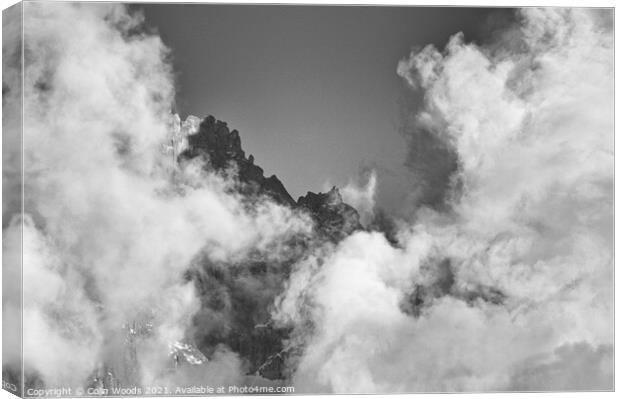 Peaks and Clouds in the French Alps Canvas Print by Colin Woods