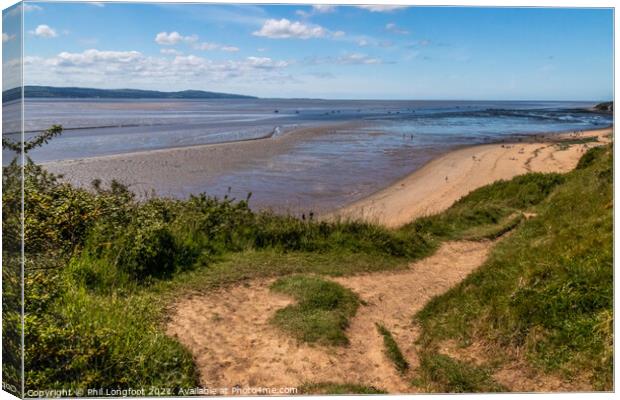 View over River Dee Wirral from Thurstaston Common. Canvas Print by Phil Longfoot