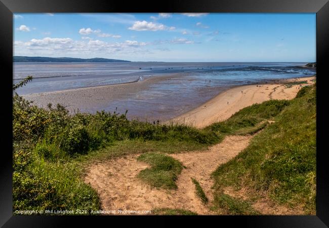 View over River Dee Wirral from Thurstaston Common. Framed Print by Phil Longfoot