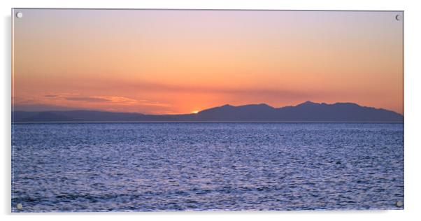 Isle of Arran  silhouetted at sunset Acrylic by Allan Durward Photography
