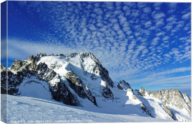 Outdoor Dramatic clouds over the Aiguille de Chardonnet in the French Alps as seen from high on the Glacier du Tour, Chamonix, France Canvas Print by Colin Woods