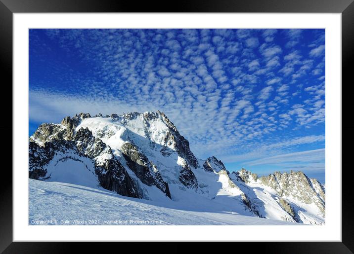 Outdoor Dramatic clouds over the Aiguille de Chardonnet in the French Alps as seen from high on the Glacier du Tour, Chamonix, France Framed Mounted Print by Colin Woods
