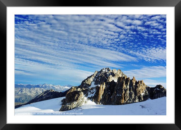 Outdoor mountainDramatic clouds over the Aiguille de Tour in the French Alps as seen from high on the Glacier du Tour, Chamonix, France Framed Mounted Print by Colin Woods