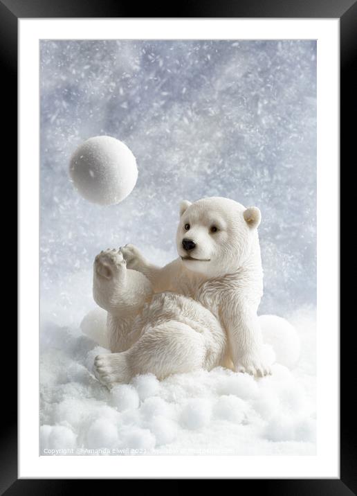 Polar Bear Decoration Framed Mounted Print by Amanda Elwell