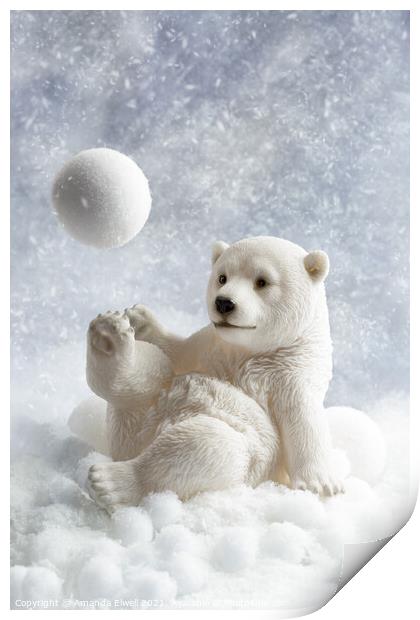 Polar Bear Decoration Print by Amanda Elwell