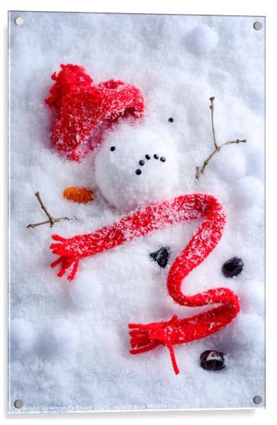 Melted Snowman Acrylic by Amanda Elwell
