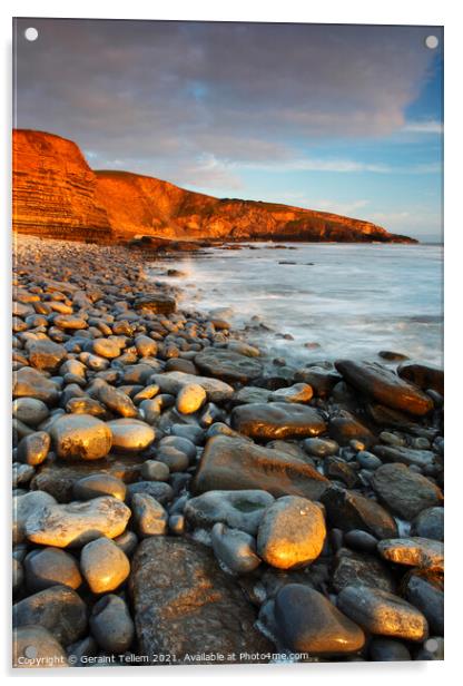 Summer evening, Dunraven Bay, Southerndown, South Wales, UK Acrylic by Geraint Tellem ARPS