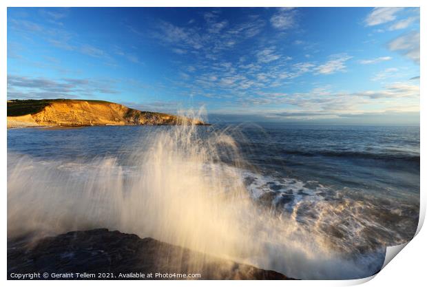 High tide, Dunraven Bay, Southerndown, Wales, UK Print by Geraint Tellem ARPS