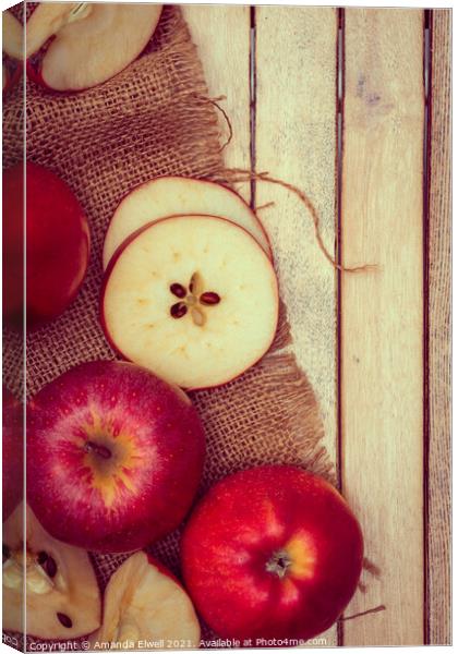 Rosy Red Apples Canvas Print by Amanda Elwell
