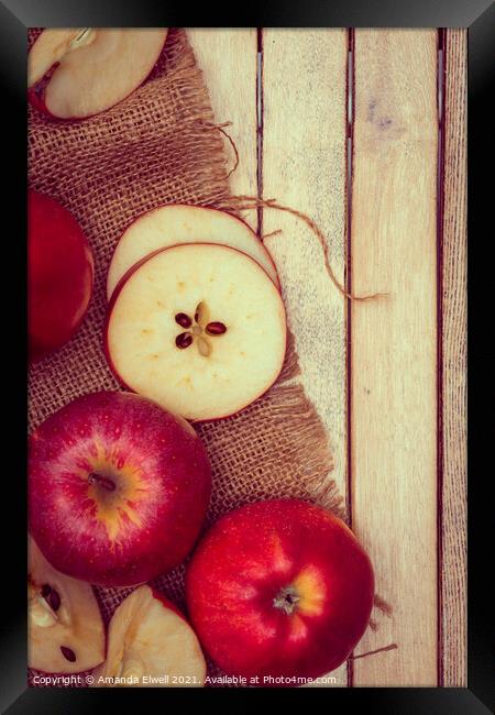 Rosy Red Apples Framed Print by Amanda Elwell