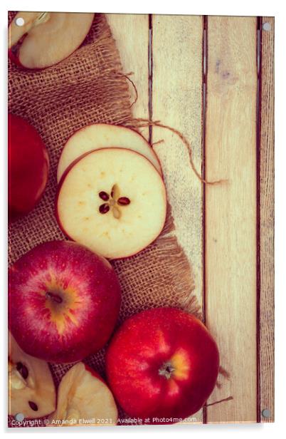 Rosy Red Apples Acrylic by Amanda Elwell