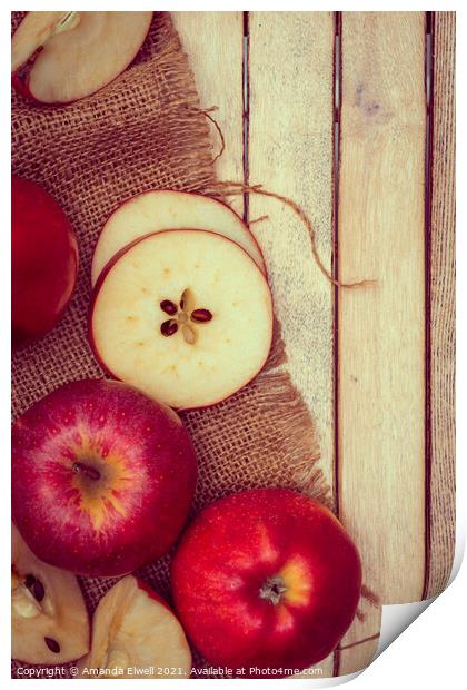 Rosy Red Apples Print by Amanda Elwell