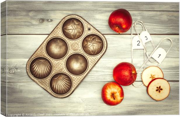 Apples And Baking Tin Canvas Print by Amanda Elwell