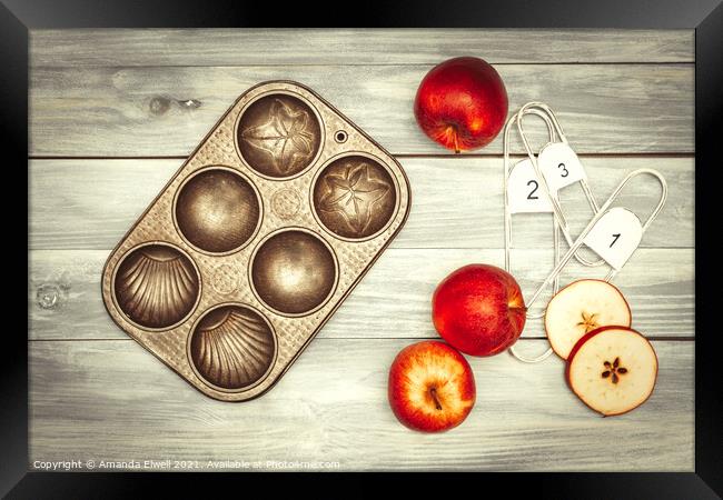 Apples And Baking Tin Framed Print by Amanda Elwell
