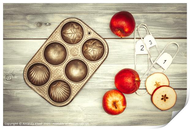 Apples And Baking Tin Print by Amanda Elwell