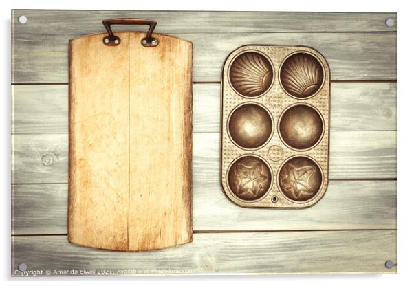 Chopping Board & Baking Tin Acrylic by Amanda Elwell