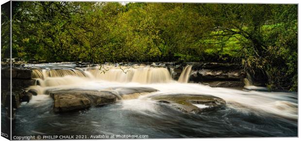 Wain Wath lower falls in The Yorkshire dales 193 Canvas Print by PHILIP CHALK