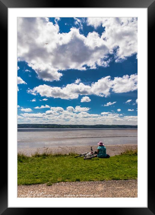 Lady looking over River Dee towards Wales  Framed Mounted Print by Phil Longfoot