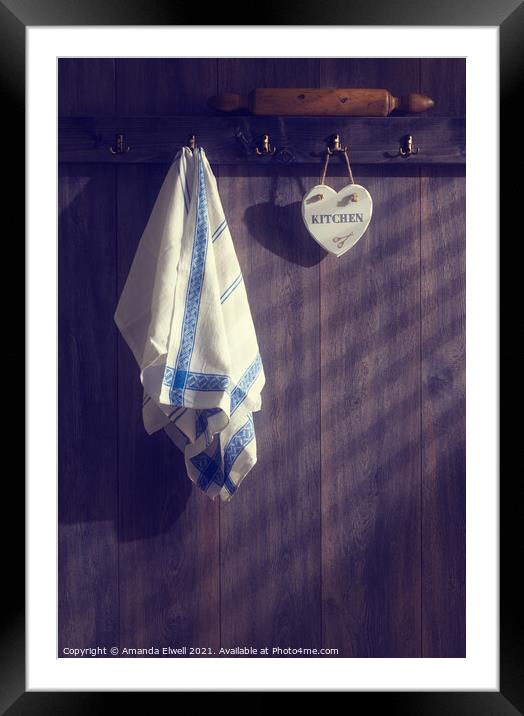 Kitchen Towels Framed Mounted Print by Amanda Elwell