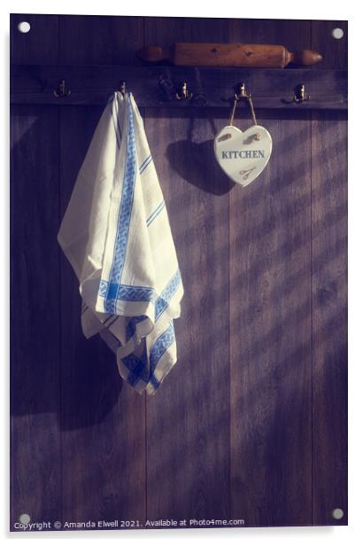 Kitchen Towels Acrylic by Amanda Elwell