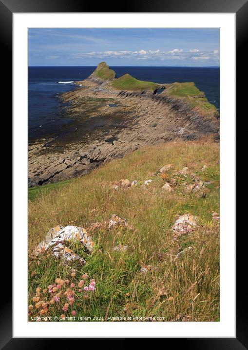 Worms Head, Gower, South Wales Framed Mounted Print by Geraint Tellem ARPS