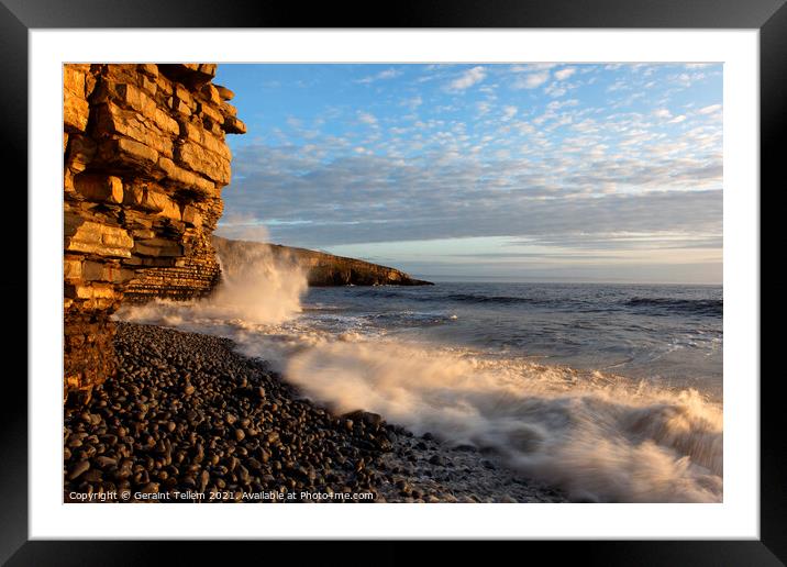 High tide, Dunraven Bay, Southerndown, South Wales Framed Mounted Print by Geraint Tellem ARPS