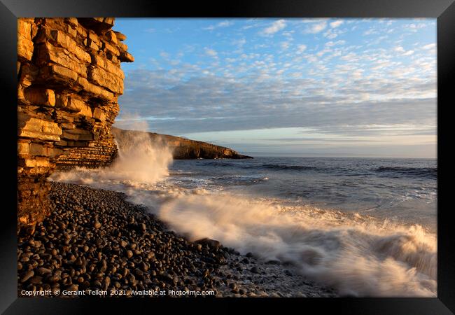 High tide, Dunraven Bay, Southerndown, South Wales Framed Print by Geraint Tellem ARPS
