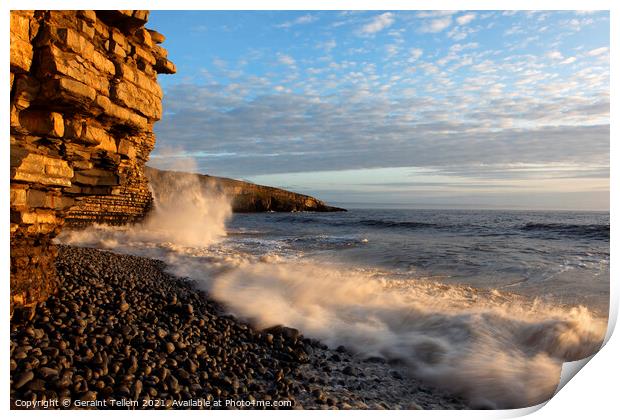 High tide, Dunraven Bay, Southerndown, South Wales Print by Geraint Tellem ARPS