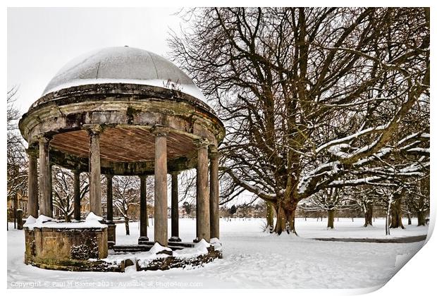 Tewit Well in the Snow Print by Paul M Baxter