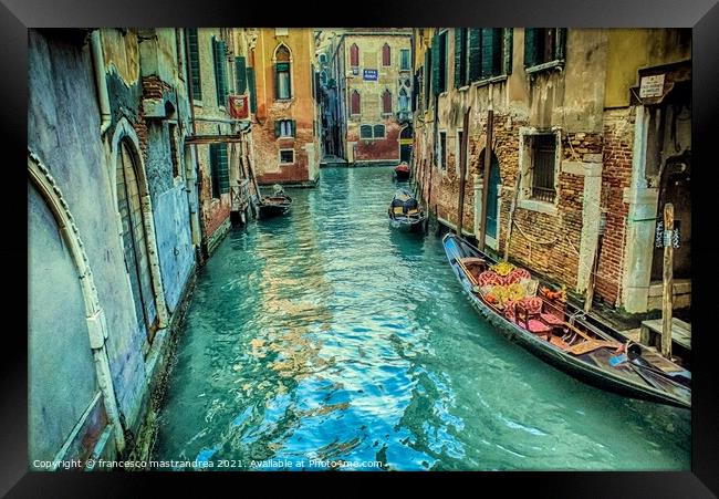 Venice Canal Framed Print by francesco mastrandrea