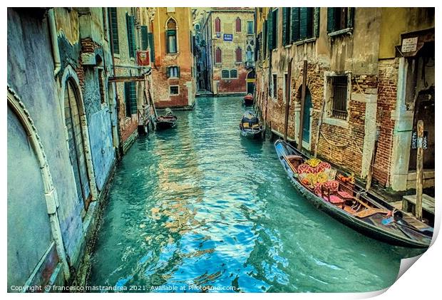 Venice Canal Print by francesco mastrandrea