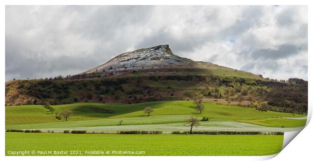 Roseberry Topping Dusted in Snow Print by Paul M Baxter